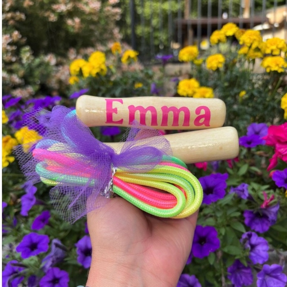 Personalized Rainbow Jumprope, Stocking Stuffer for Kids